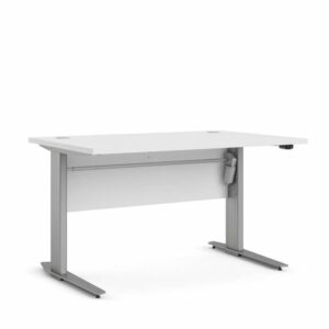 Tvilum Prima Komb. skrivebord - hæve/sænke - 120 cm - Hvid & Metal